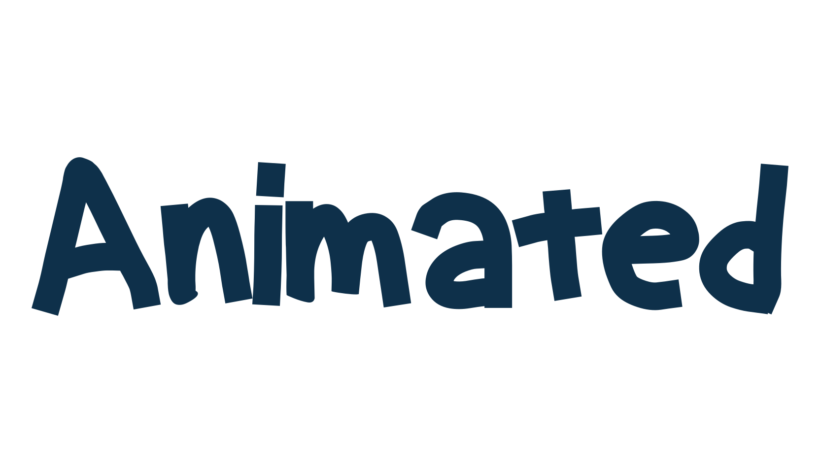 Animated, cartoon font preview
