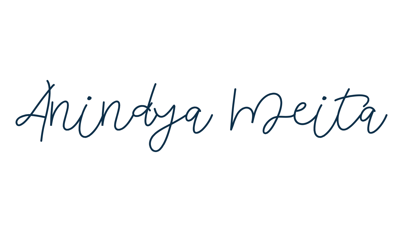 Anindya Meita, script handwritten fancy decorative calligraphy font preview