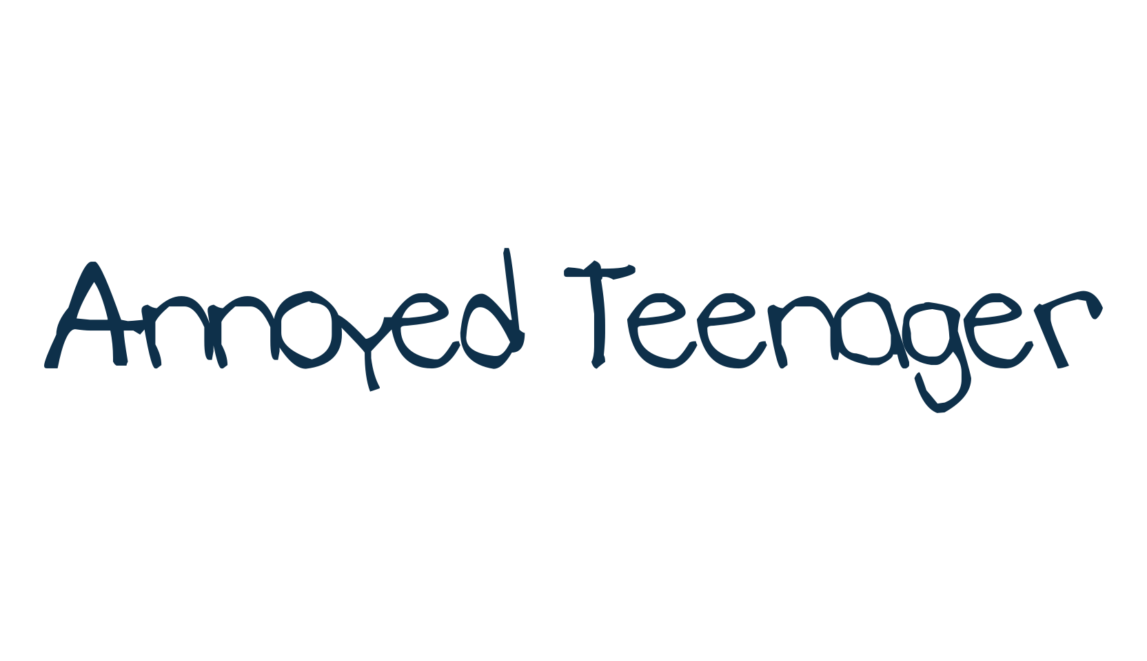 Annoyed Teenager, handwriting font preview