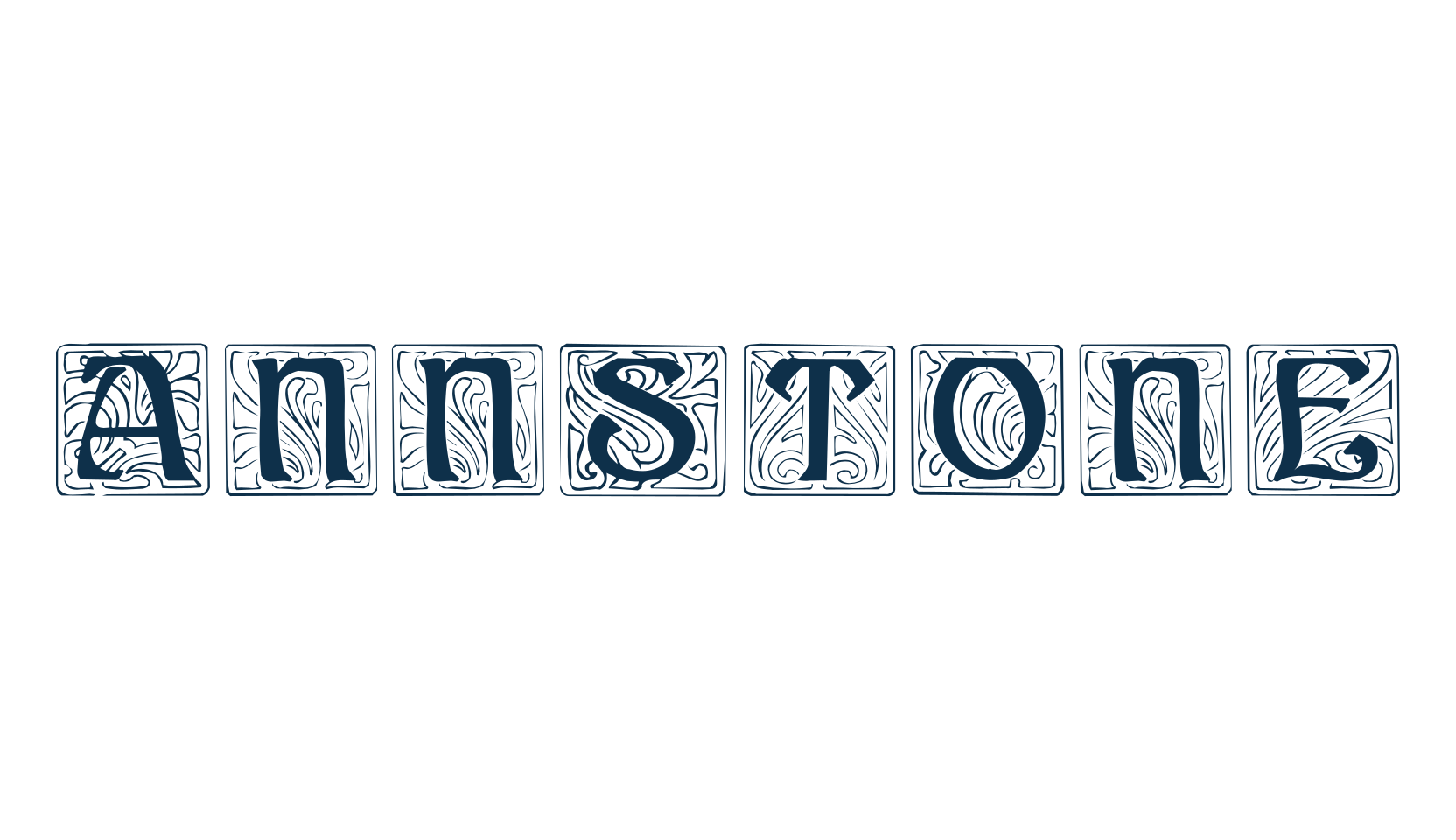 AnnStone, fancy initials decorative font preview