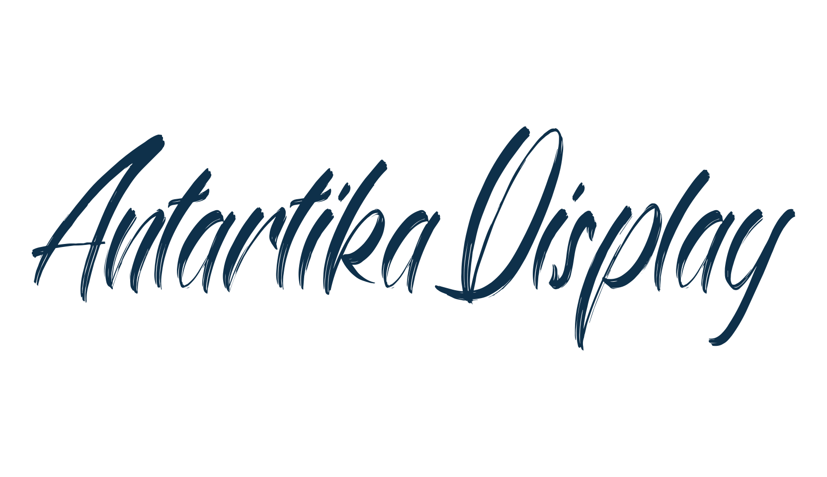 Antartika Display, script brush fancy decorative calligraphy font preview