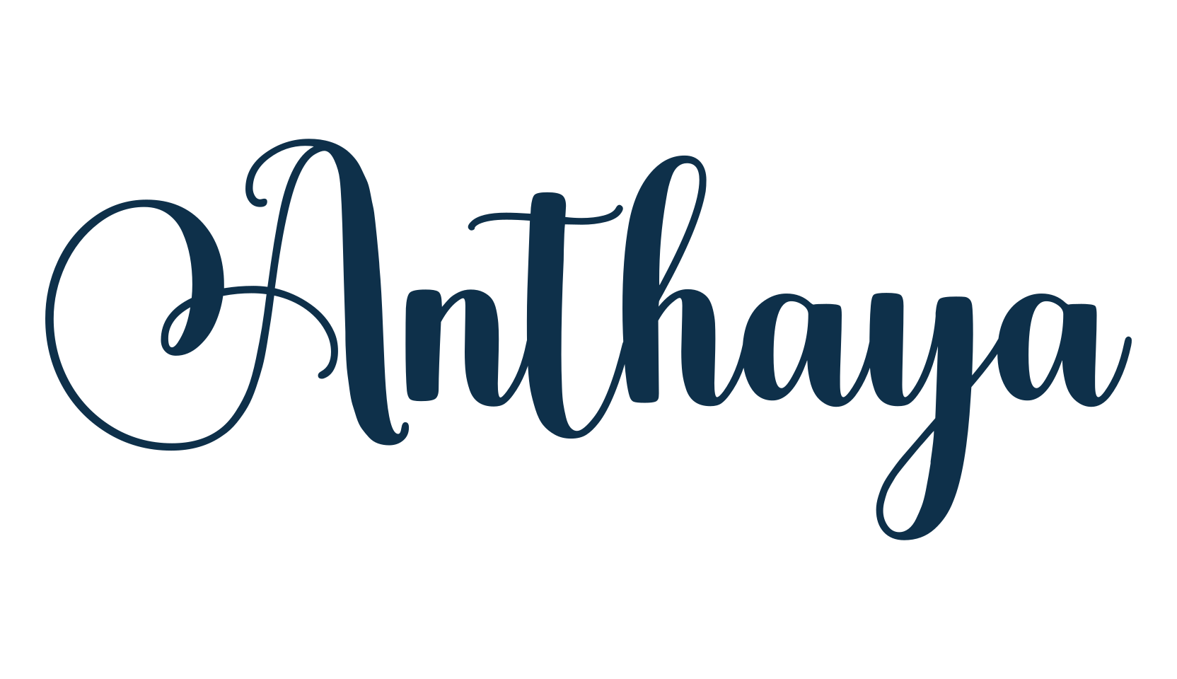 Anthaya, calligraphy font preview