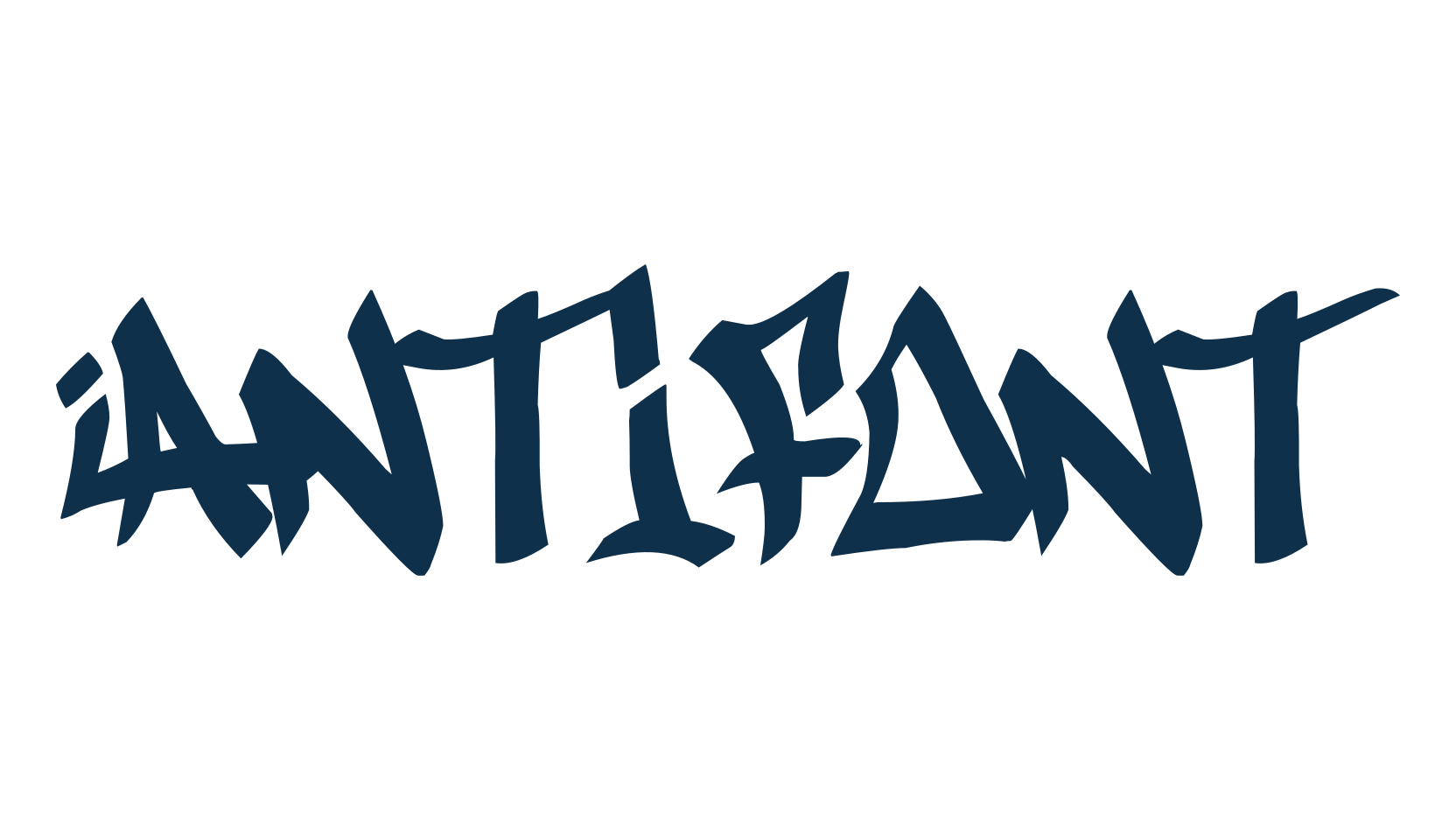 Antifont (antifont), script graffiti fancy decorative calligraphy font preview