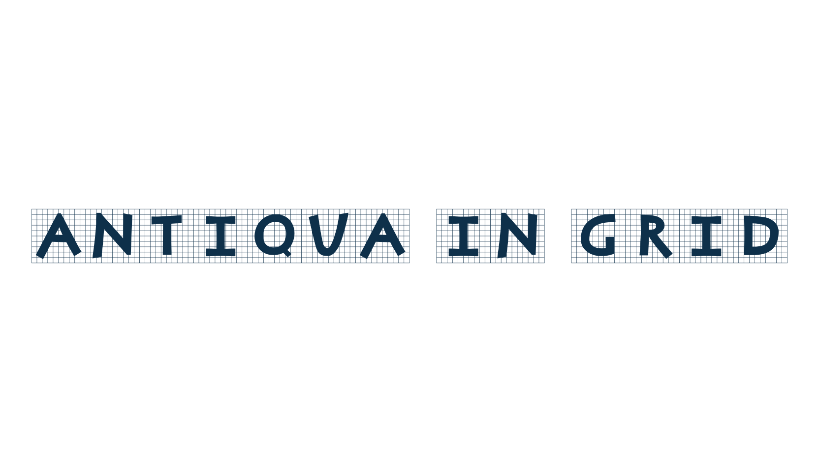 Antiqua In Grid, fancy decorative font preview