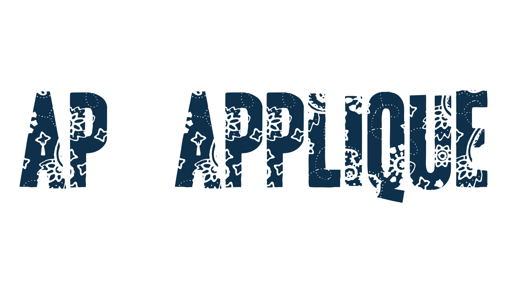 AP Applique, fancy decorative font preview