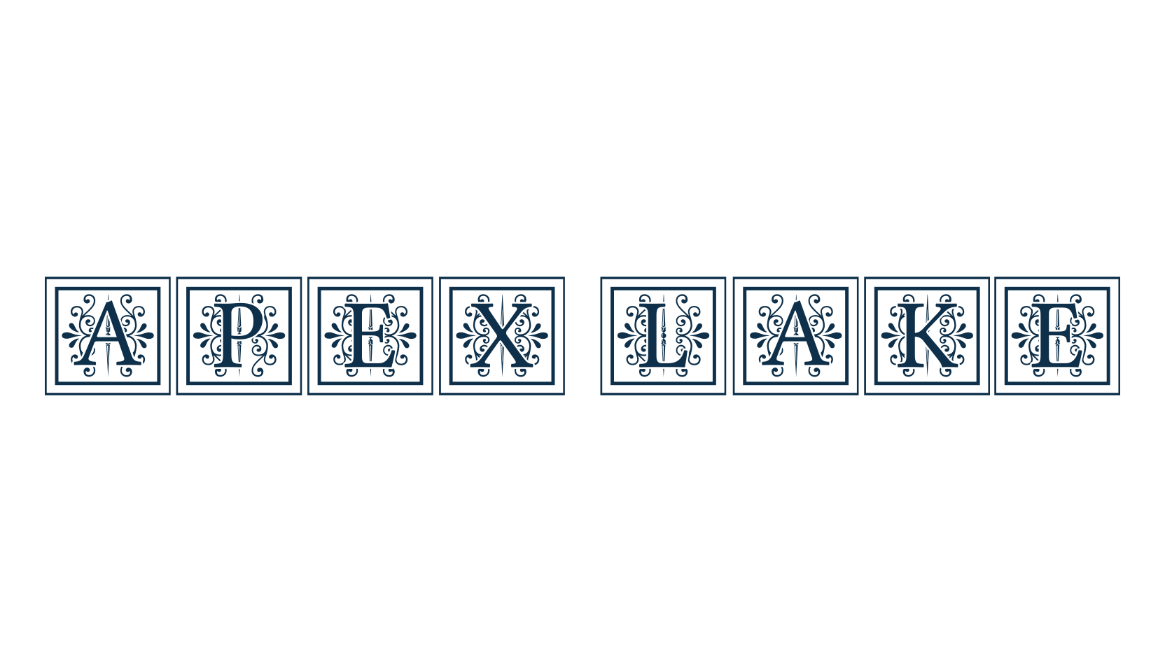Apex Lake, fancy initials decorative font preview