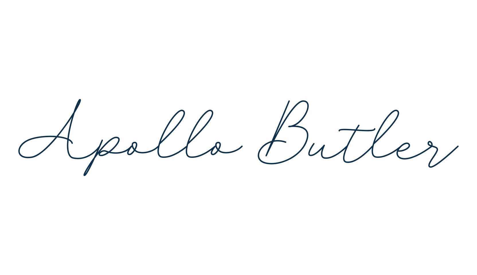 Apollo Butler, script handwritten fancy decorative calligraphy font preview