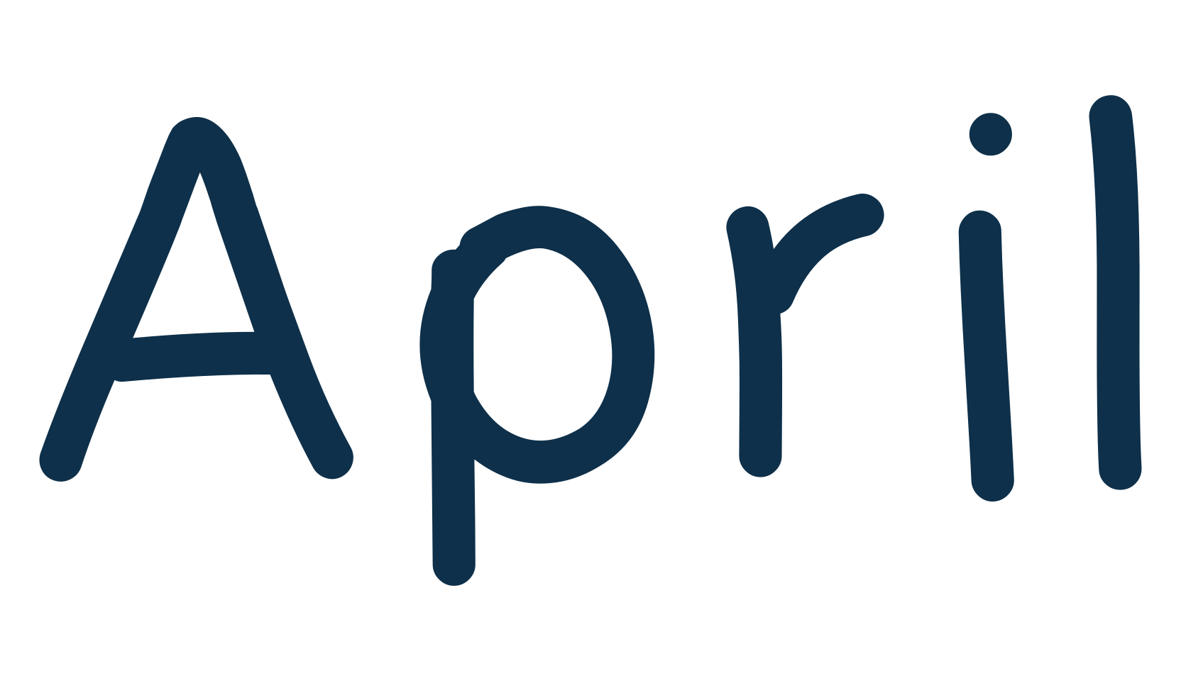 April, handwriting font preview