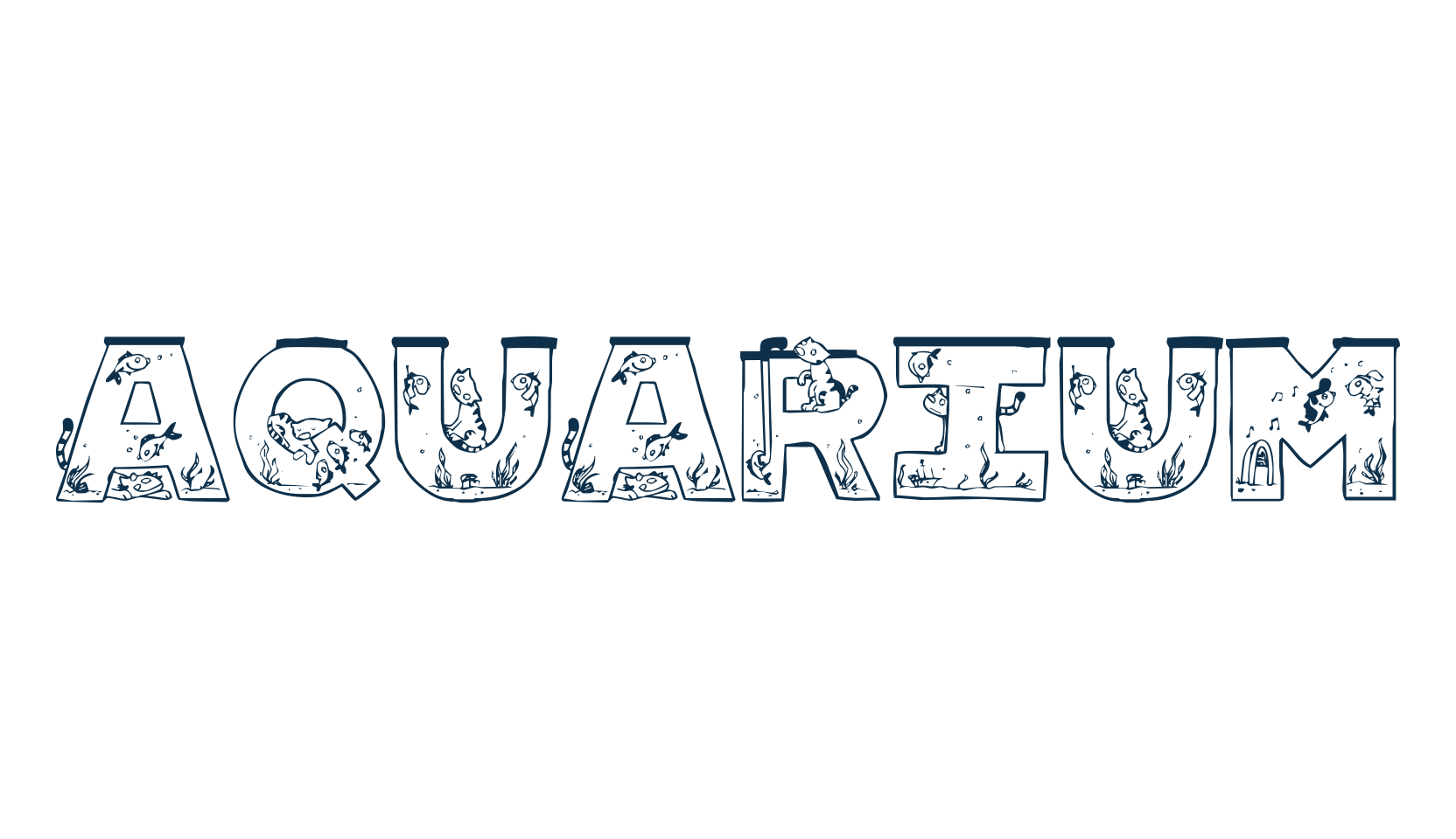 Aquarium, fancy decorative font preview