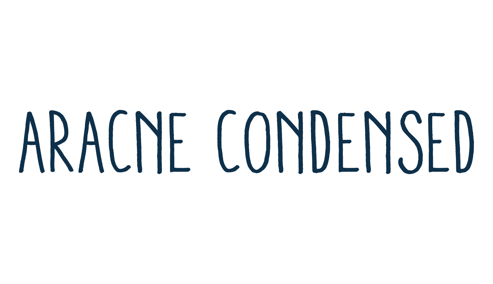 Aracne Condensed, handwriting font preview