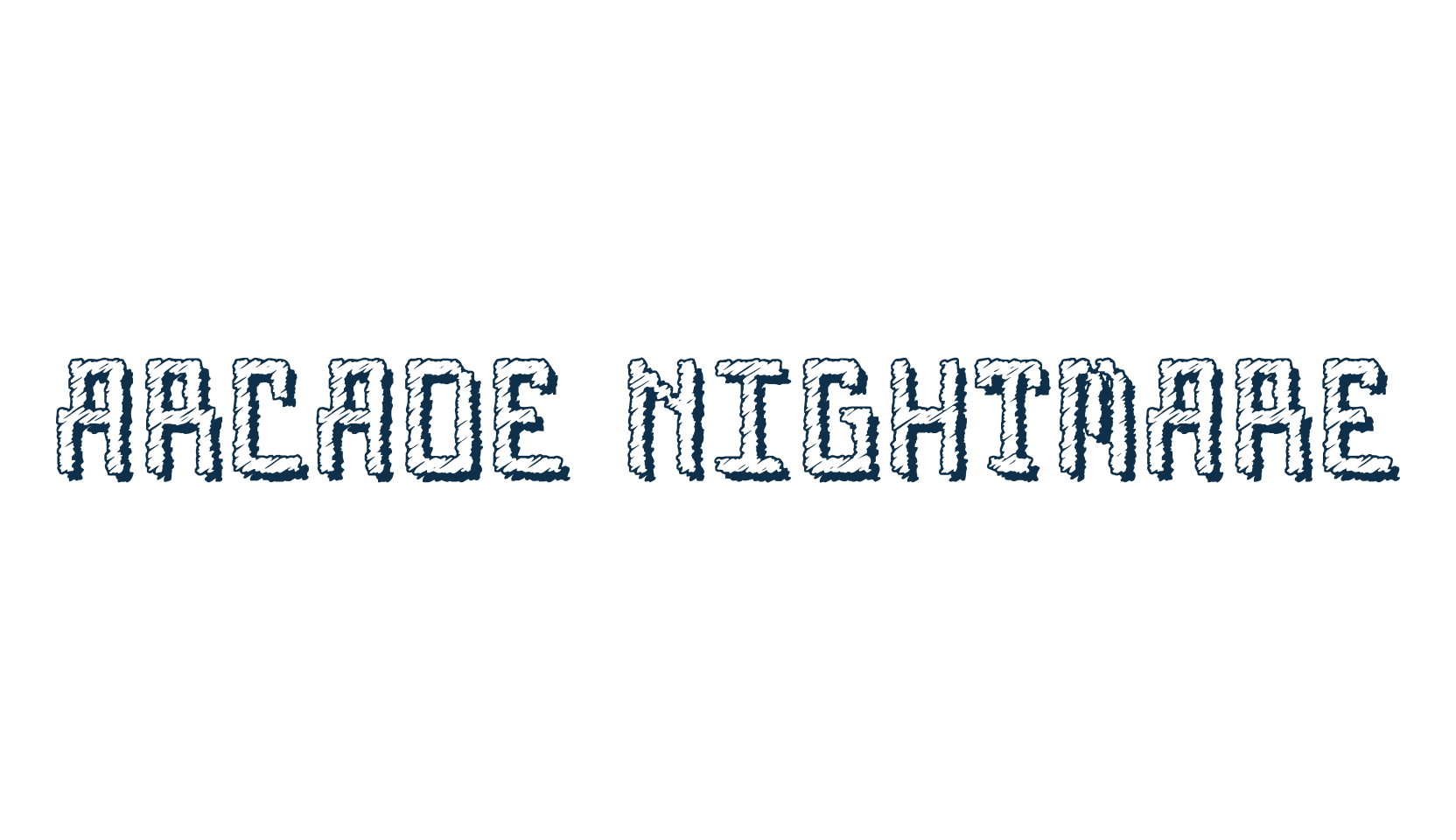 Arcade Nightmare, fancy eroded decorative font preview