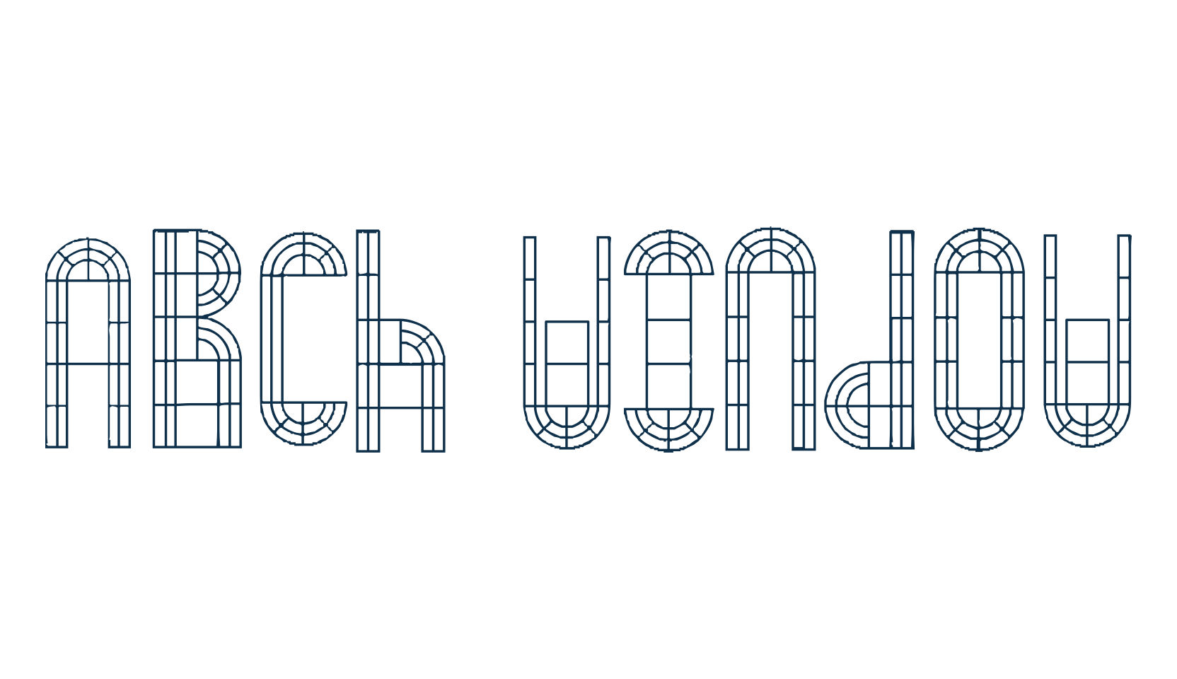 Arch Window, decorative font preview
