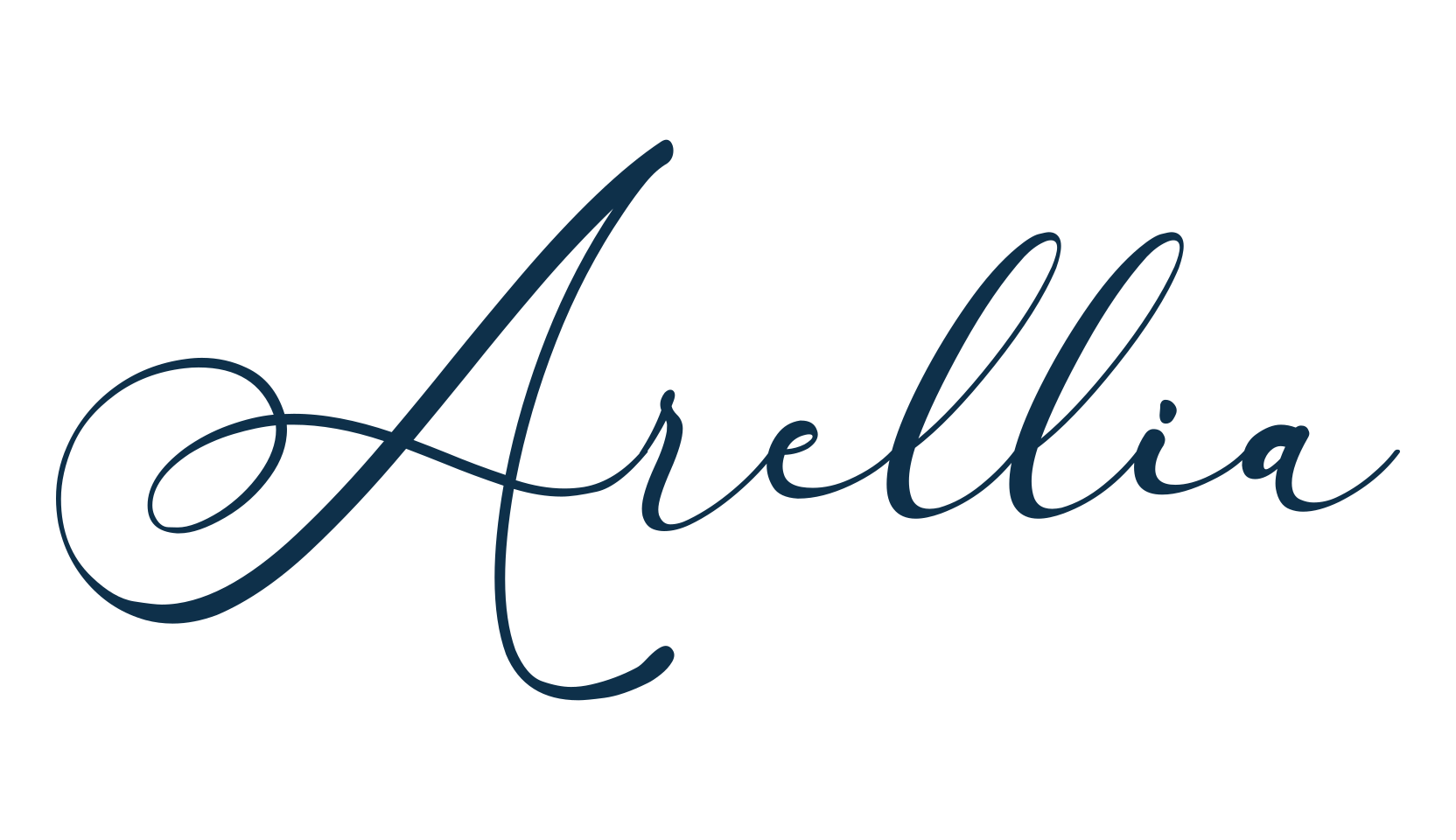 Arellia, script calligraphy fancy decorative font preview