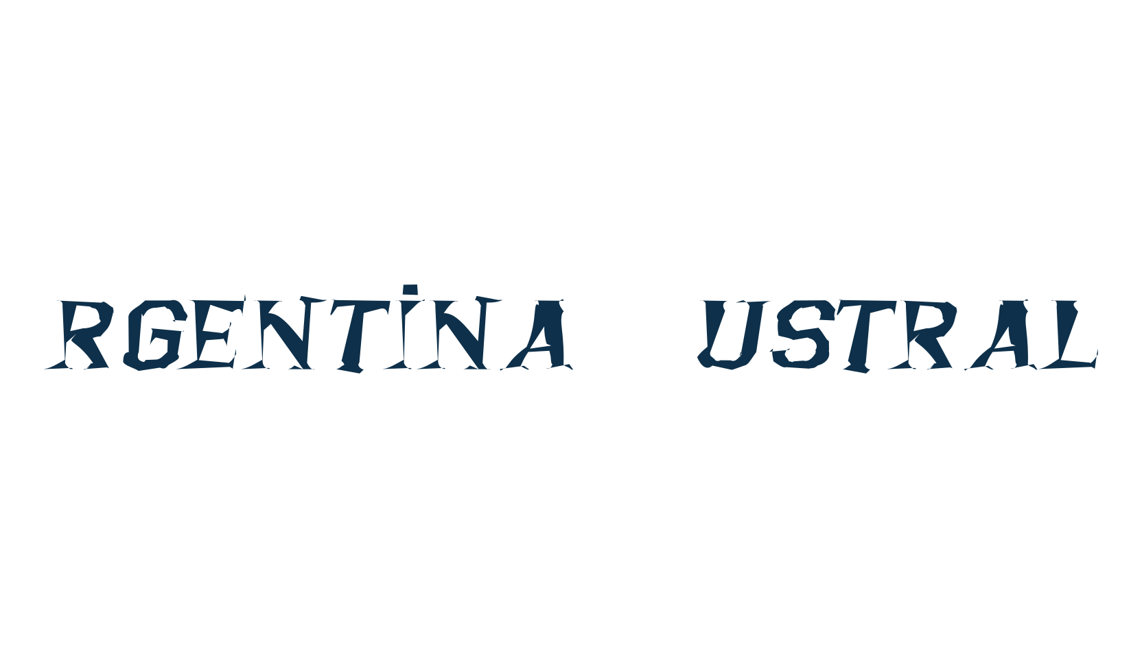 Argentina Austral, fancy distorted decorative font preview