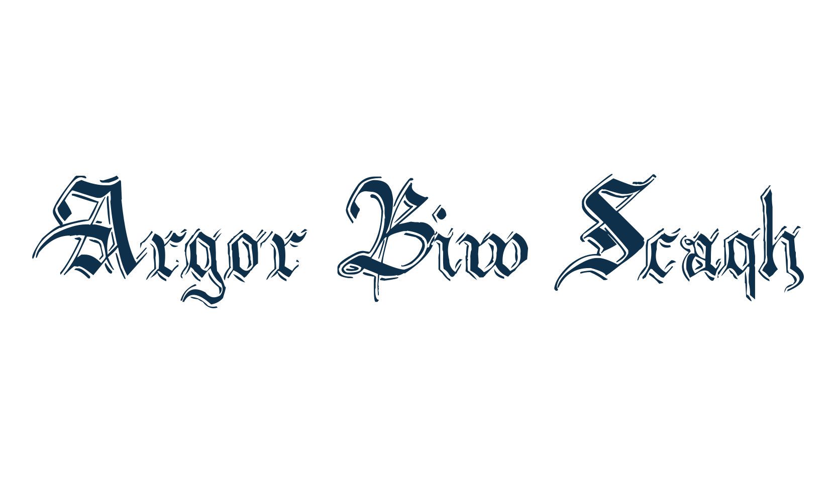 Argor Biw Scaqh, gothic medieval font preview