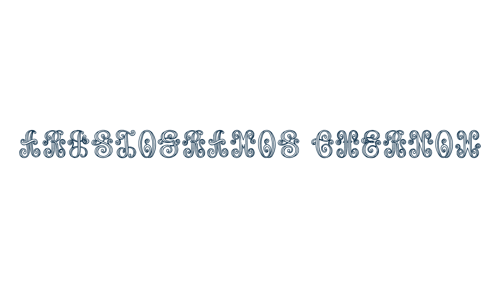 Aristogramos Chernow, initials font preview