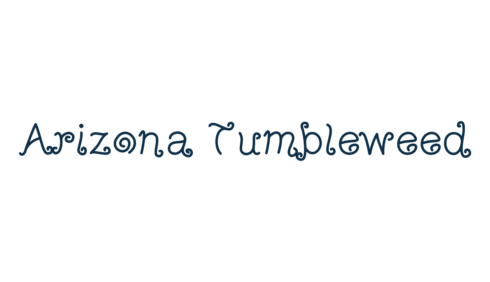 Arizona Tumbleweed, curly font preview