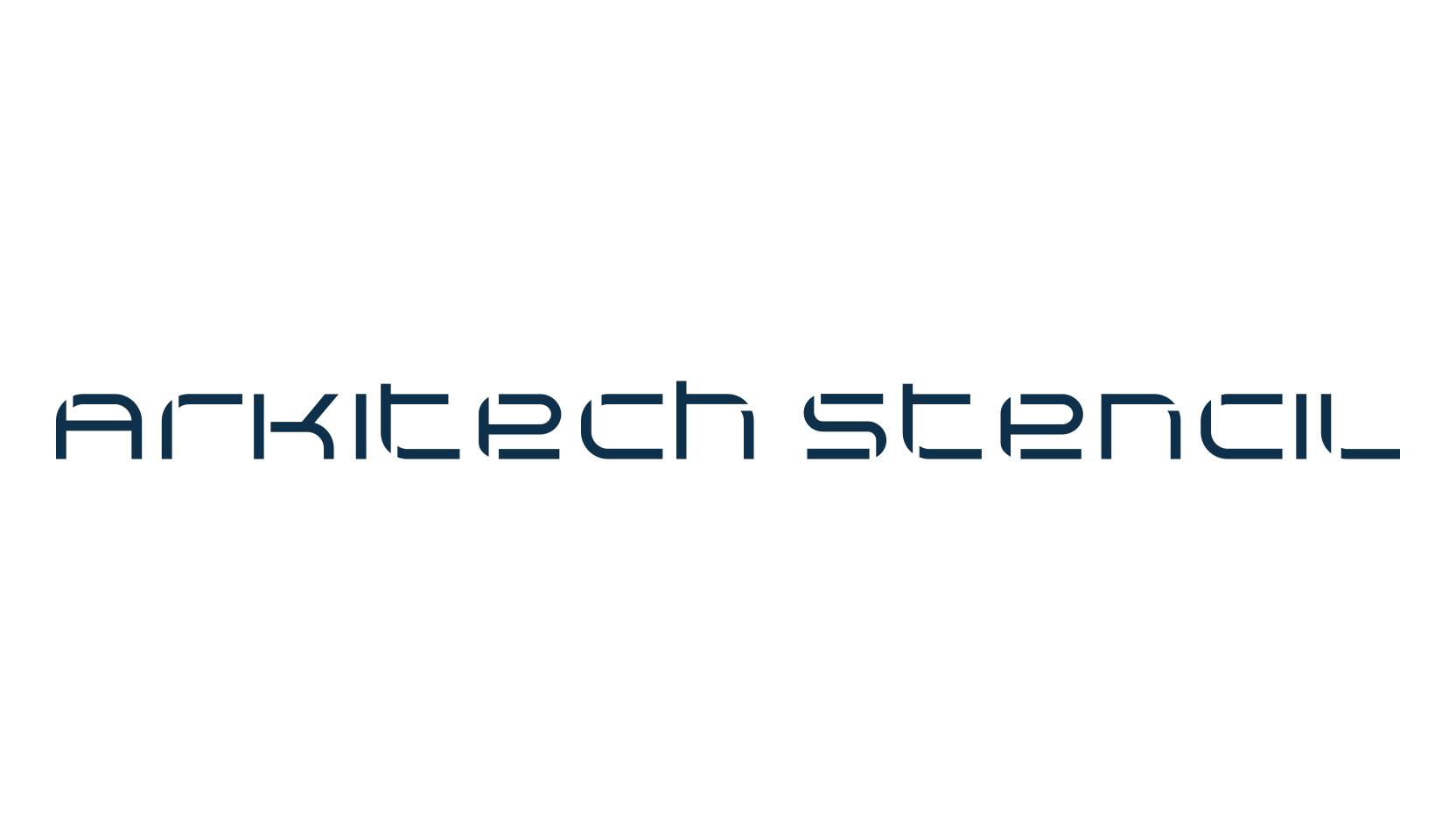 Arkitech Stencil, various font preview