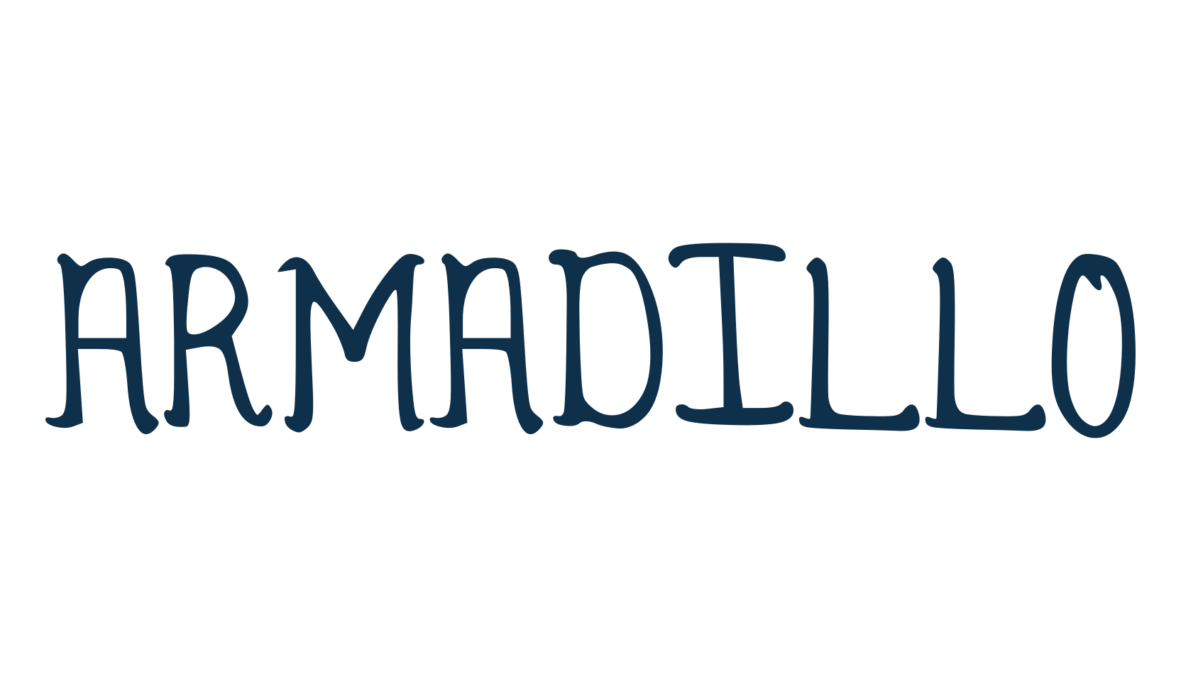 Armadillo, fancy various decorative font preview