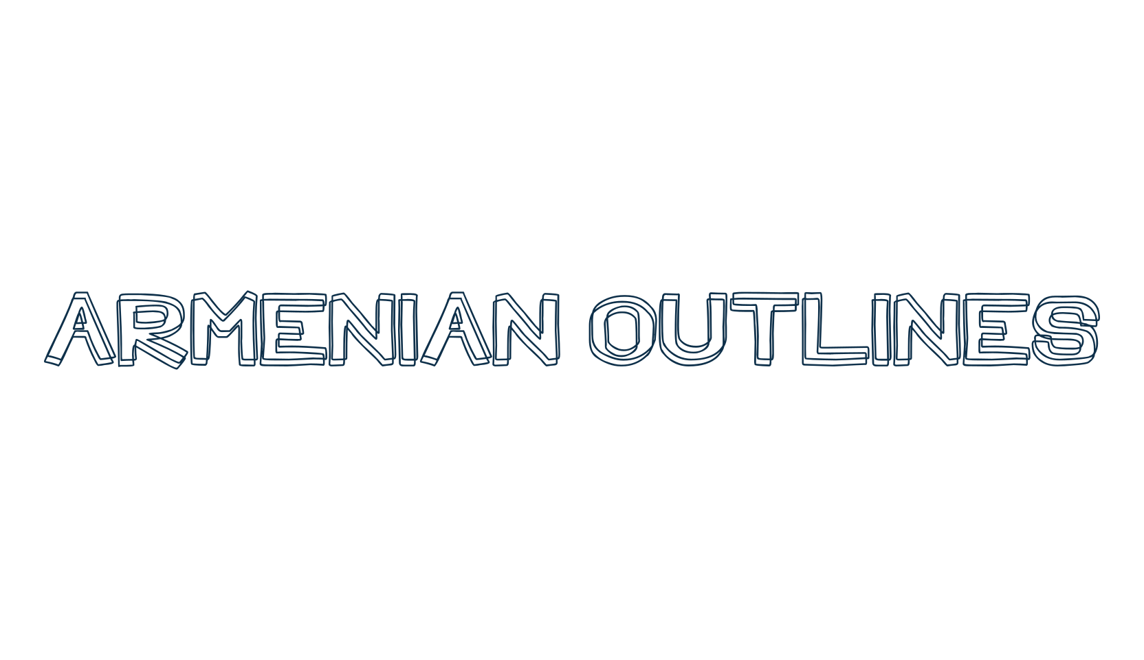Armenian Outlines, distorted font preview