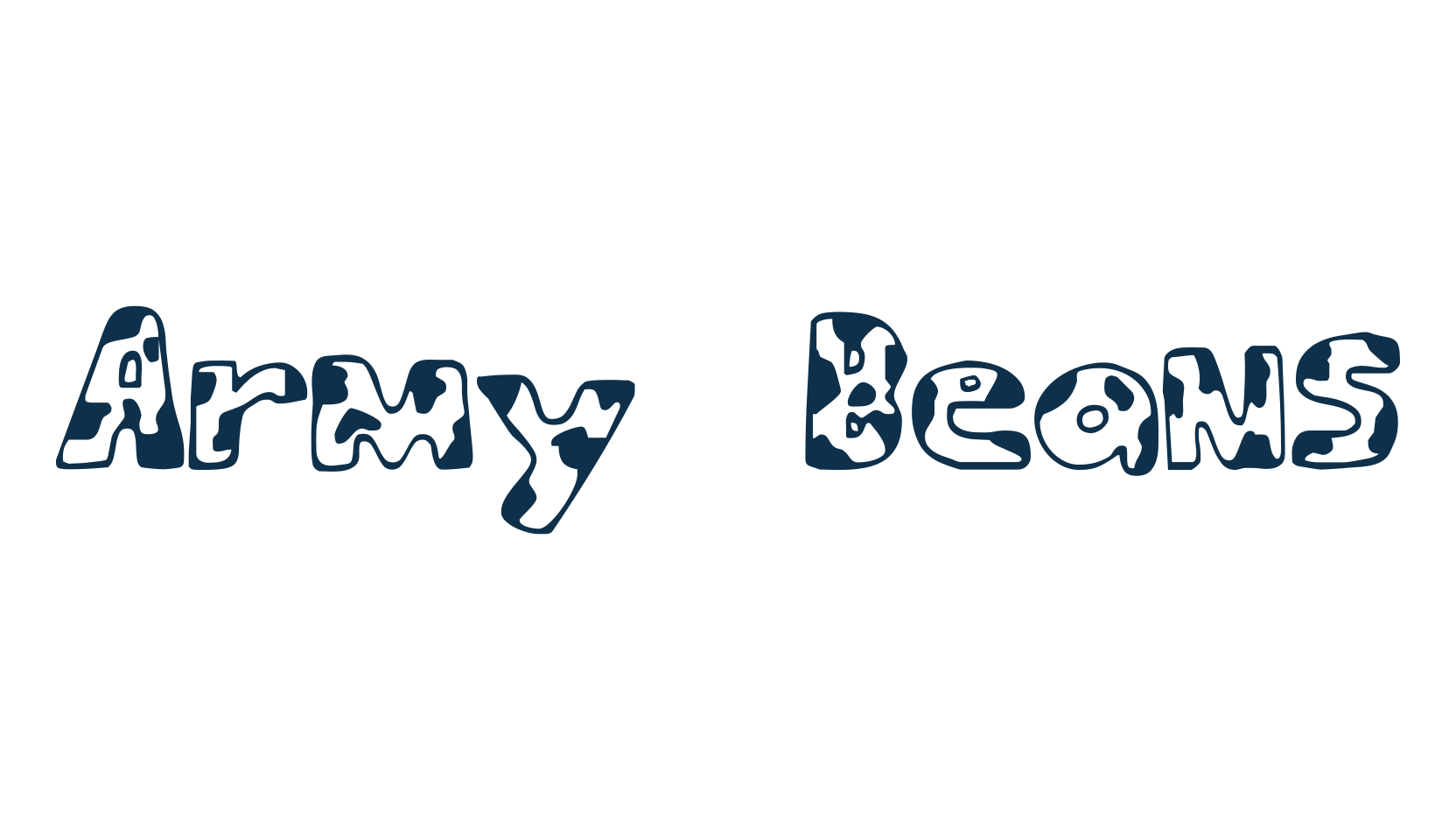Army Beans, cartoon font preview