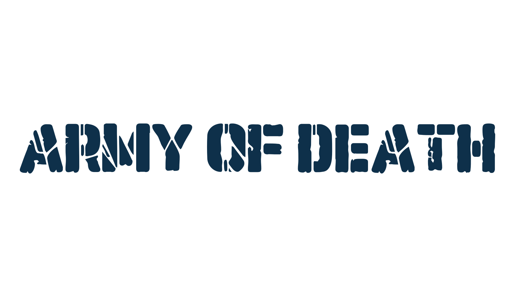 Army of Death, fancy stencil, army decorative font preview