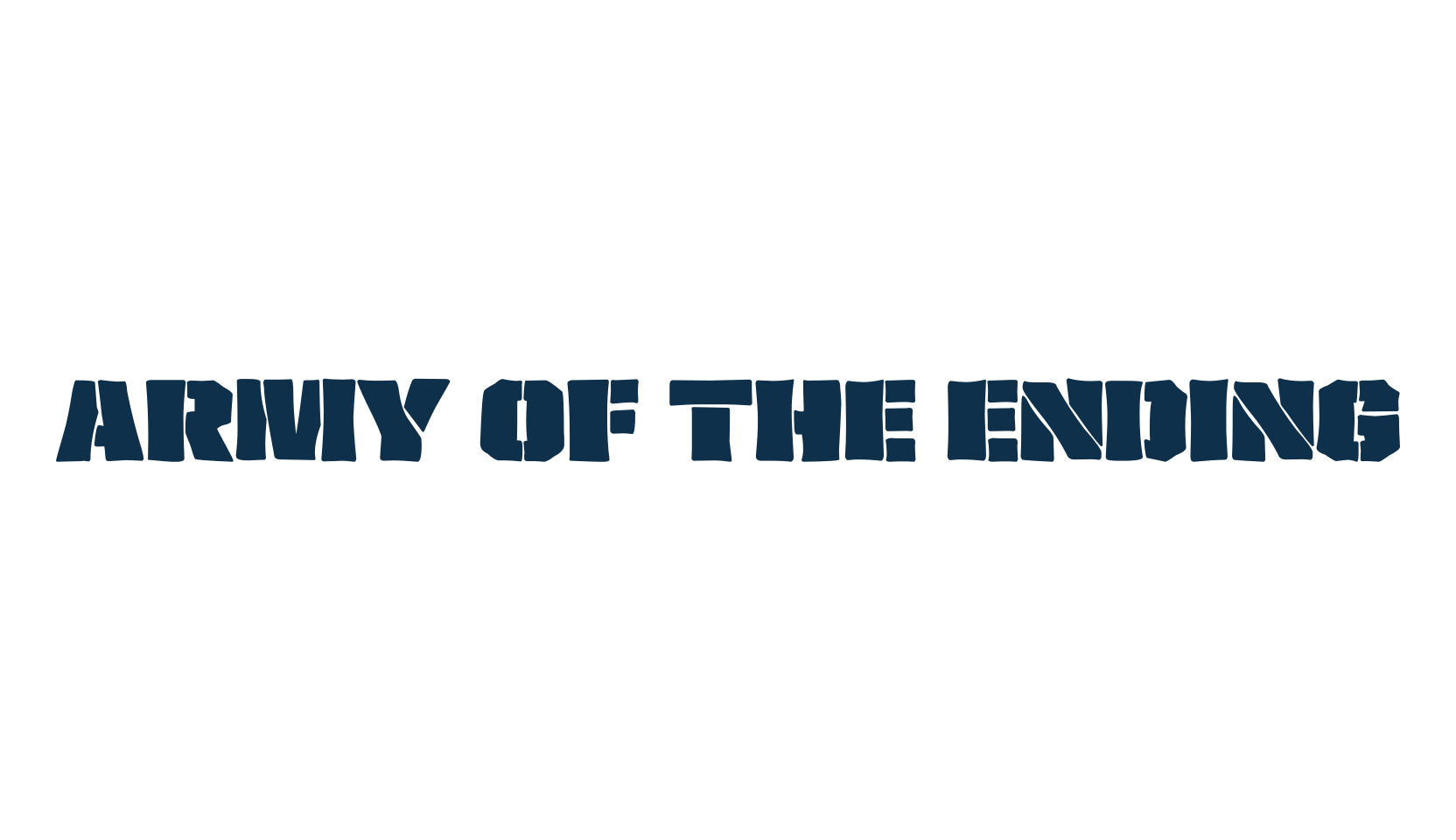 Army of the Ending, fancy stencil, army decorative font preview