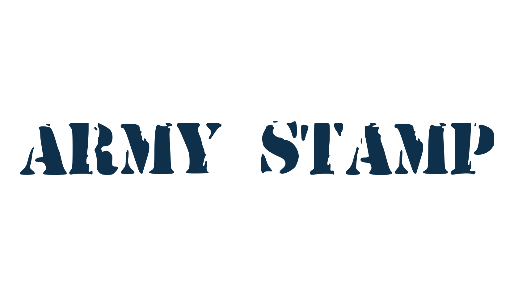 Army Stamp, stencil, army font preview