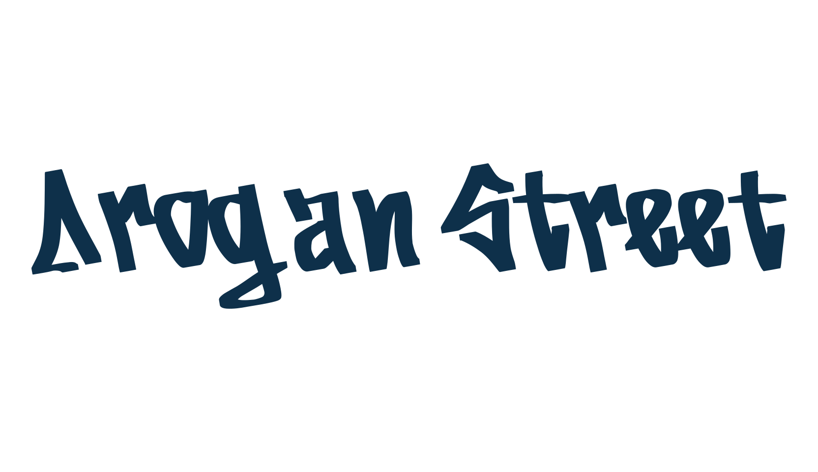 Arogan Street, graffiti font preview