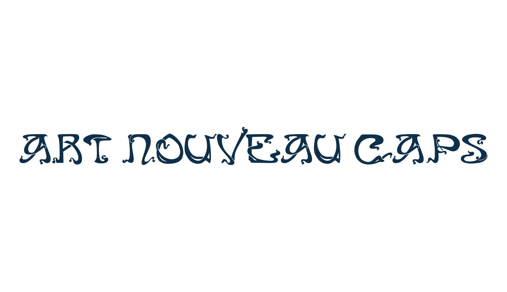 Art Nouveau Caps, fancy retro decorative font preview