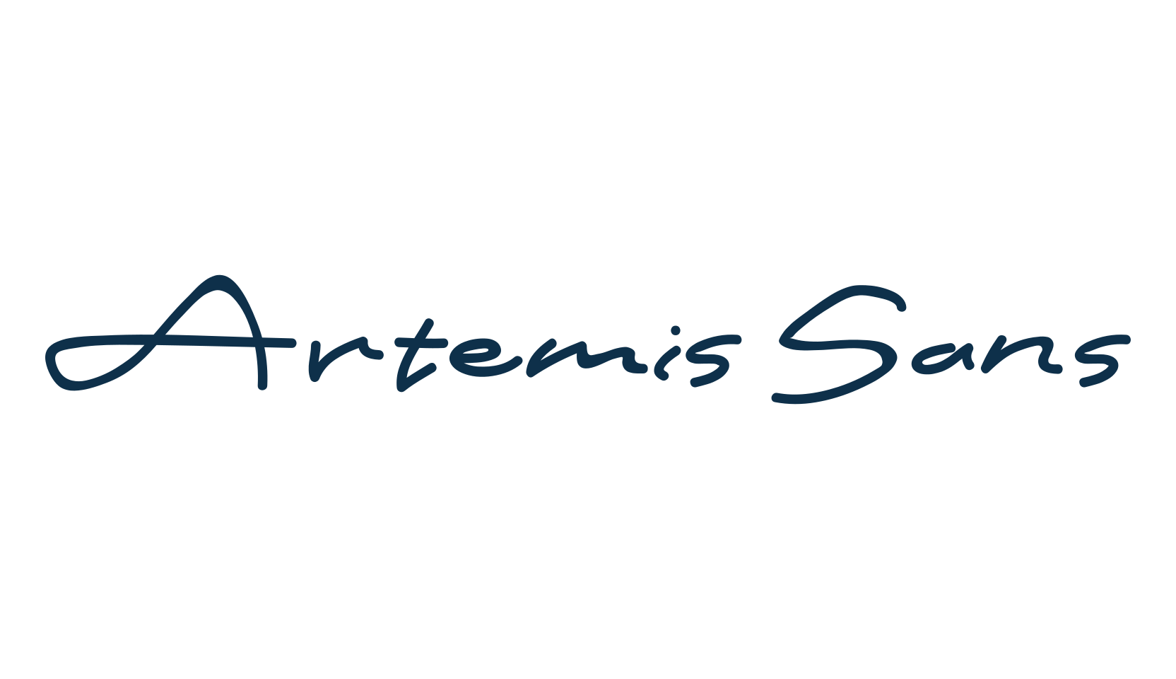 Artemis Sans, script handwritten fancy decorative calligraphy font preview