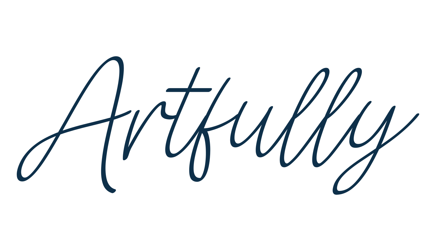 Artfully, script handwritten fancy decorative calligraphy font preview
