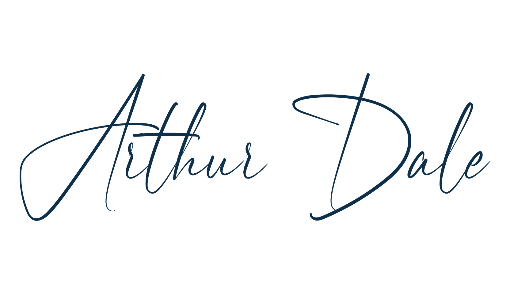 Arthur Dale, script handwritten fancy decorative calligraphy font preview