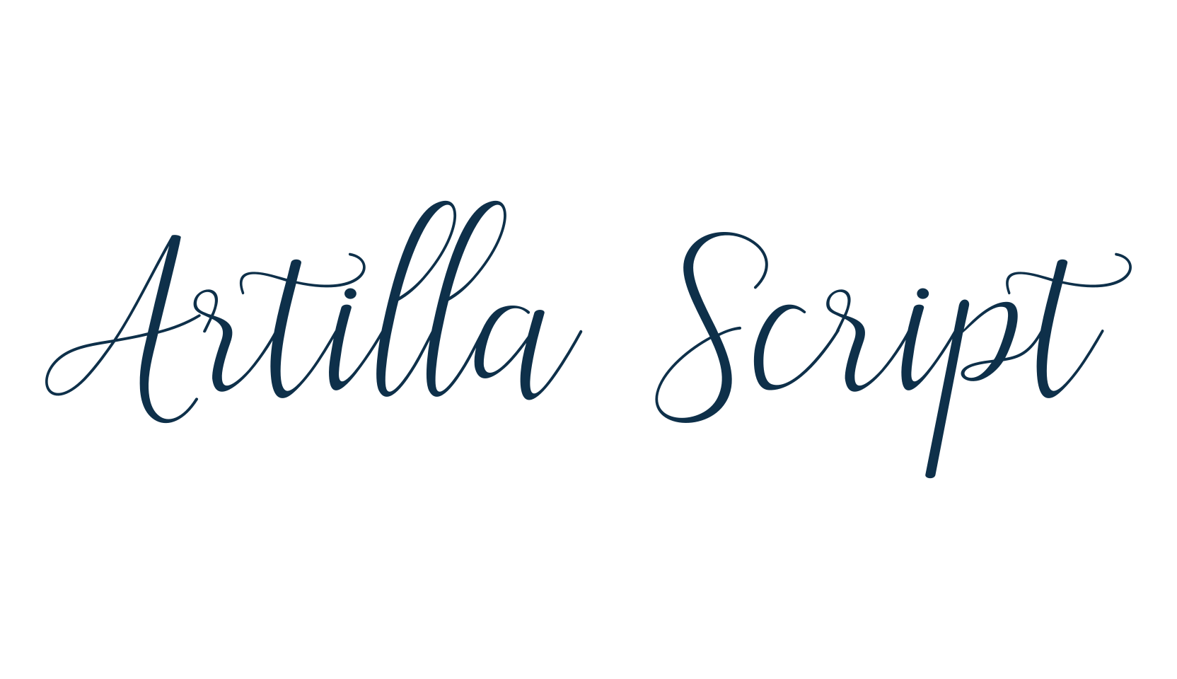 Artilla Script, script calligraphy fancy decorative font preview