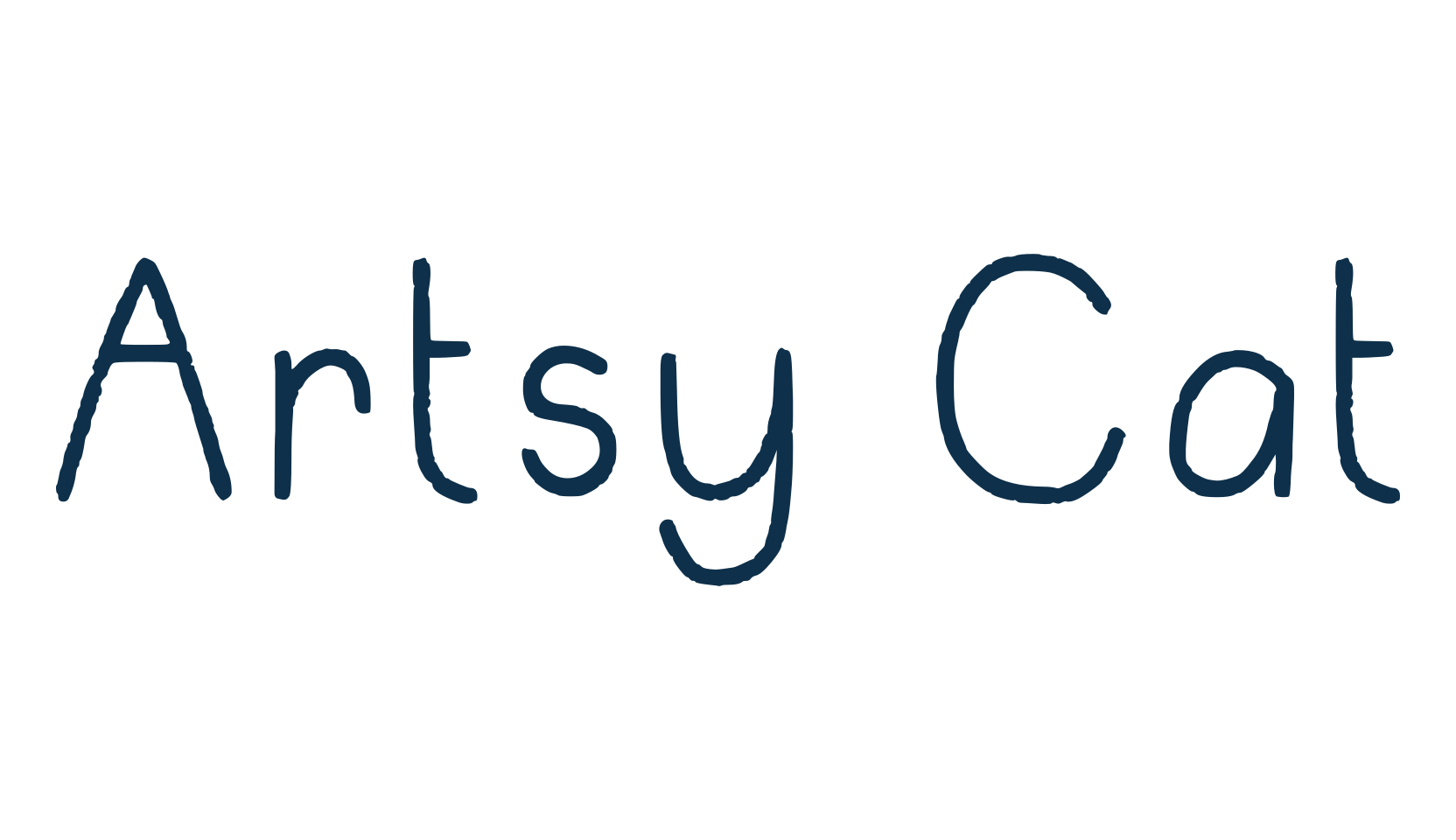 Artsy Cat, handwriting font preview