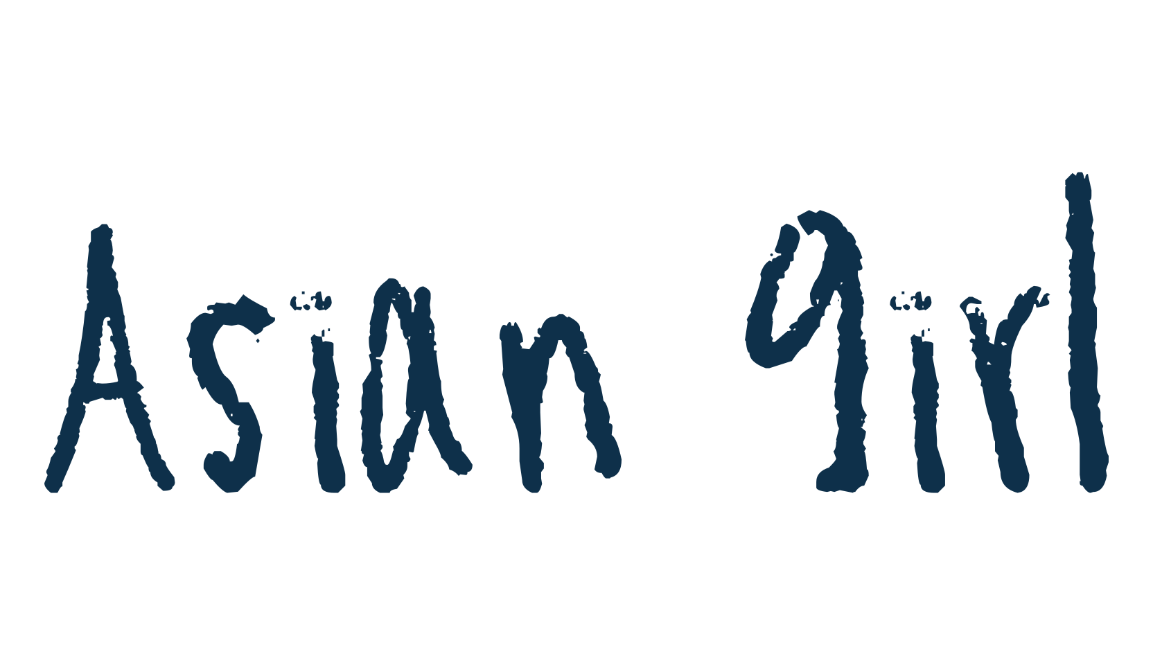 Asian Girl, script trash fancy decorative calligraphy font preview