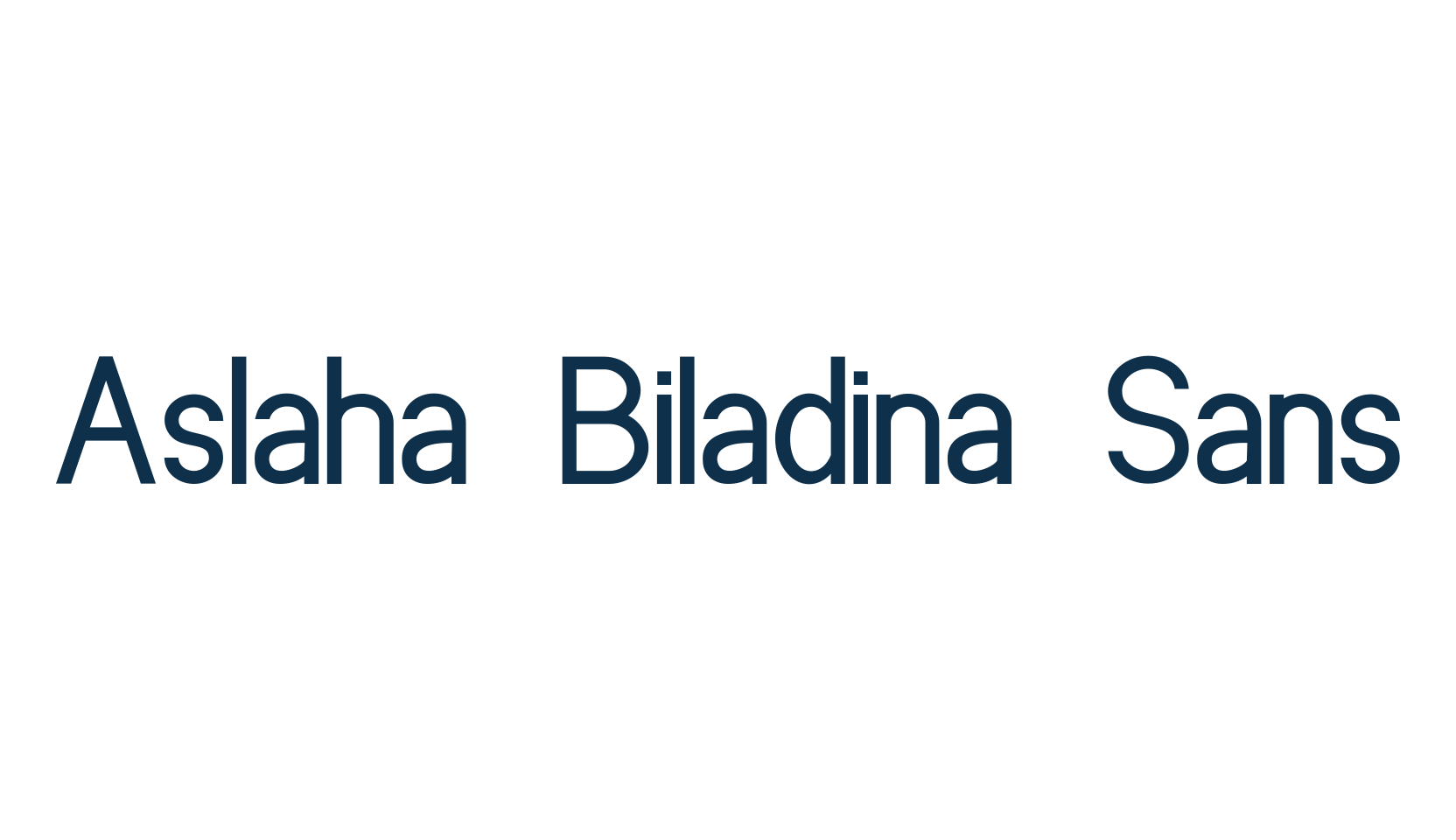 Aslaha Biladina Sans, basic sans serif font preview