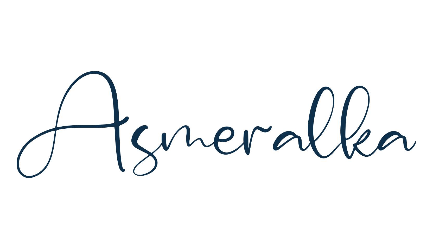 Asmeralka, handwriting font preview
