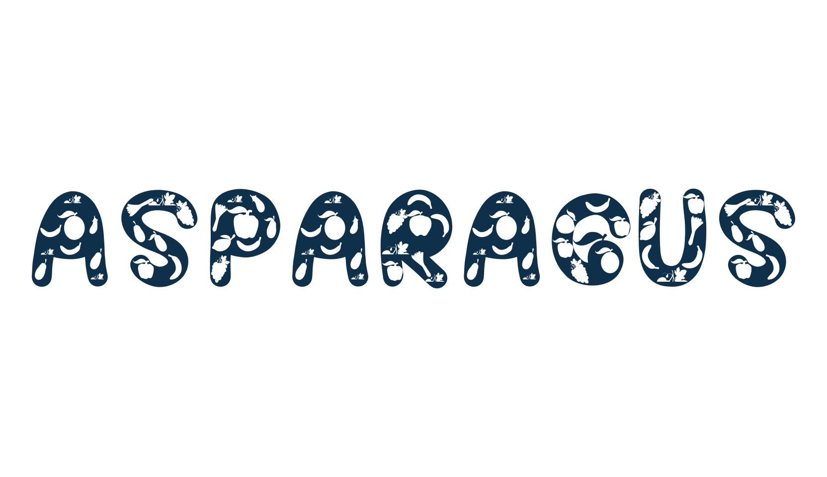 Asparagus, fancy decorative font preview