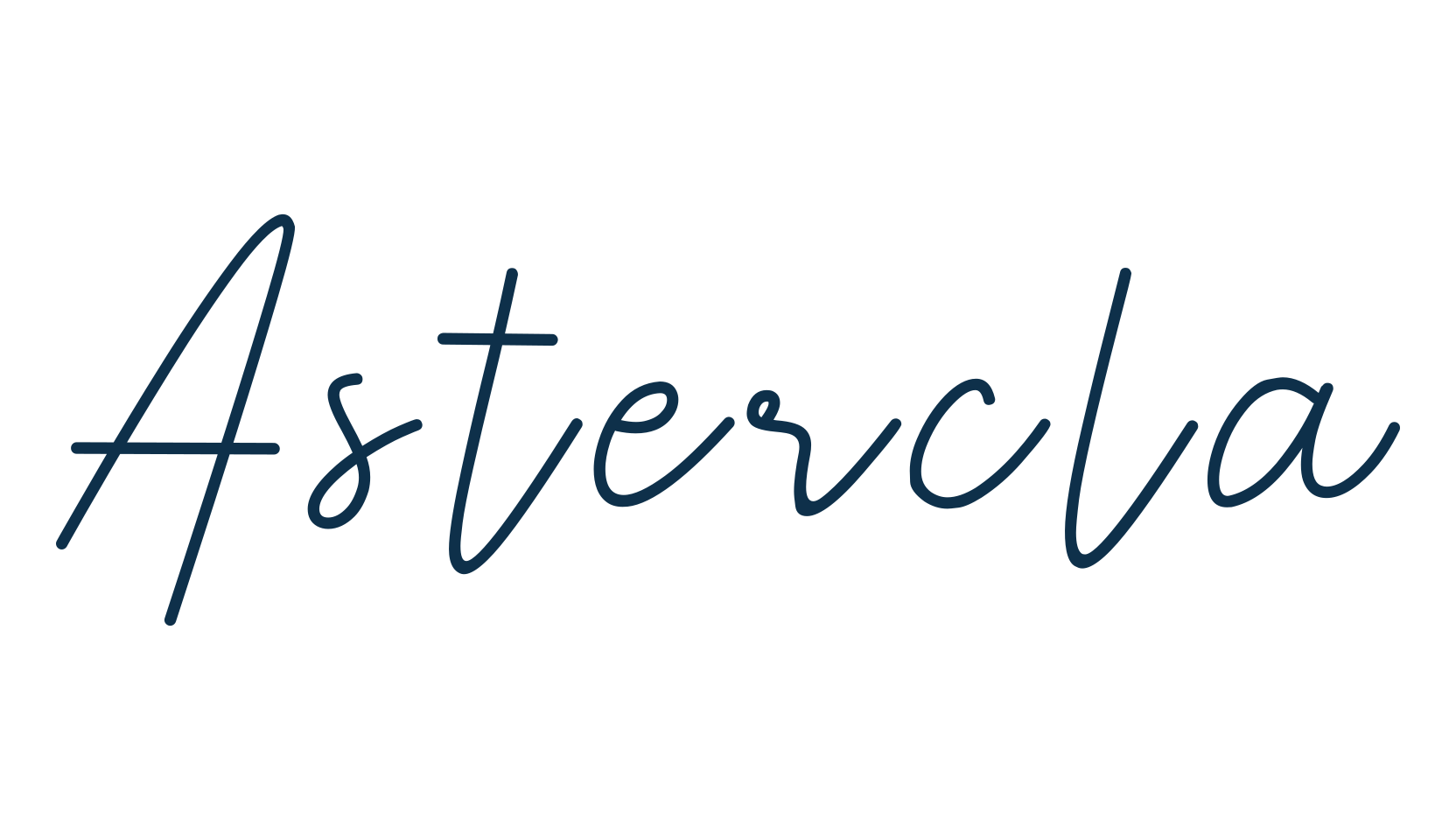 Astercla, script handwritten fancy decorative calligraphy font preview