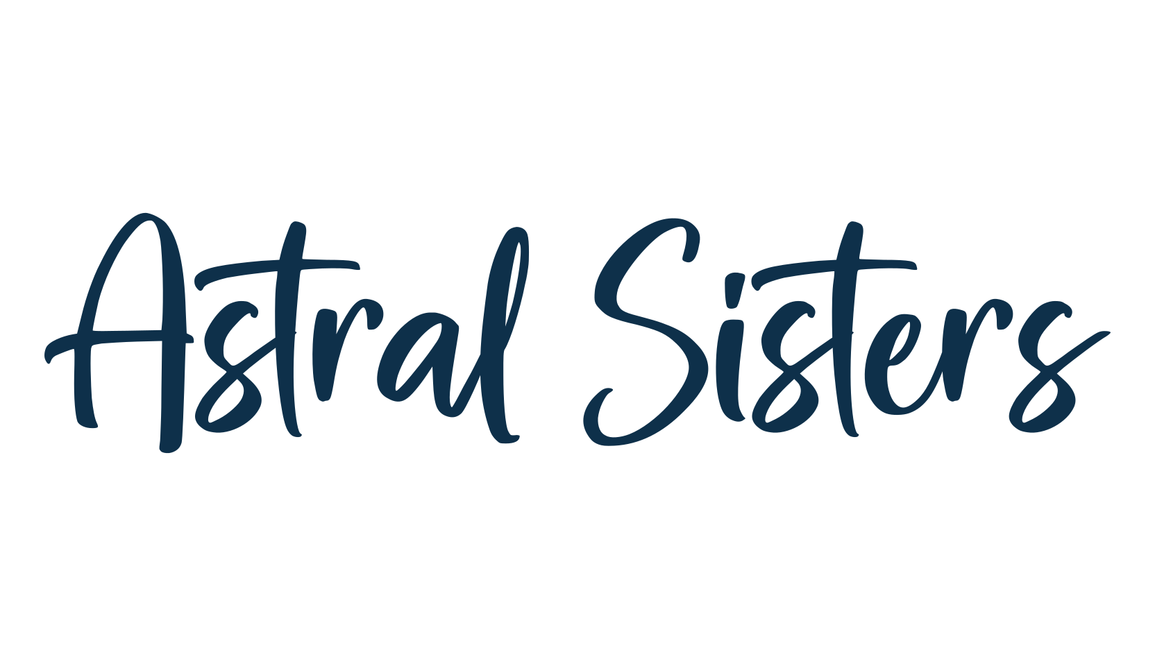 Astral Sisters, script handwritten fancy decorative calligraphy font preview