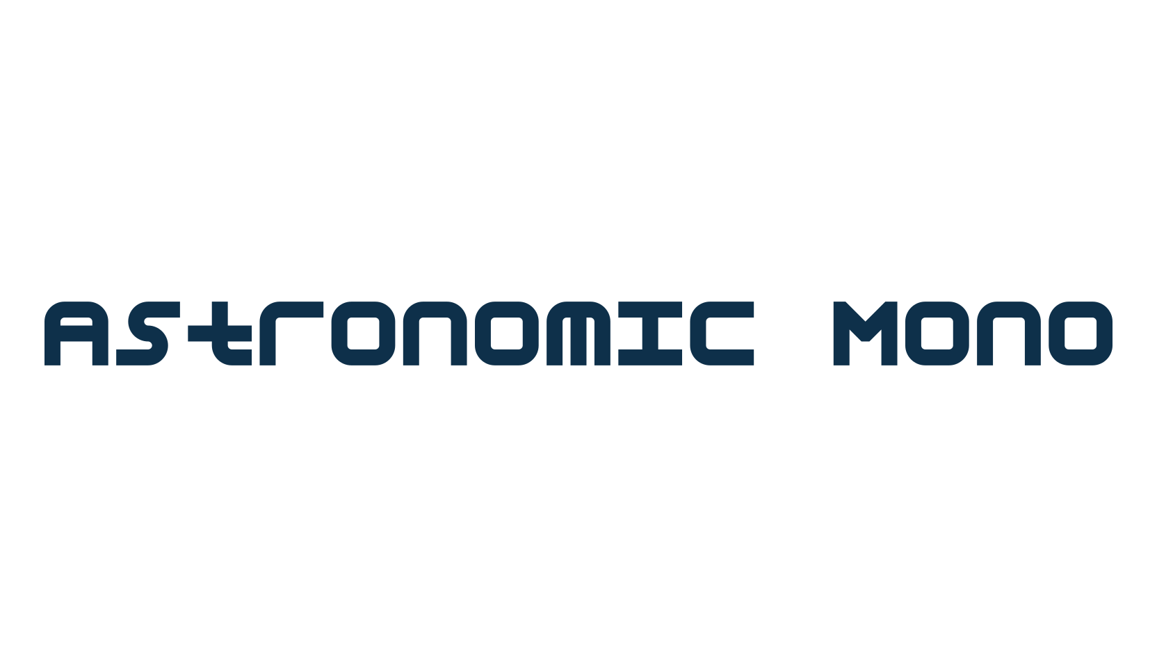 Astronomic Mono, fancy various techno sci-fi font preview