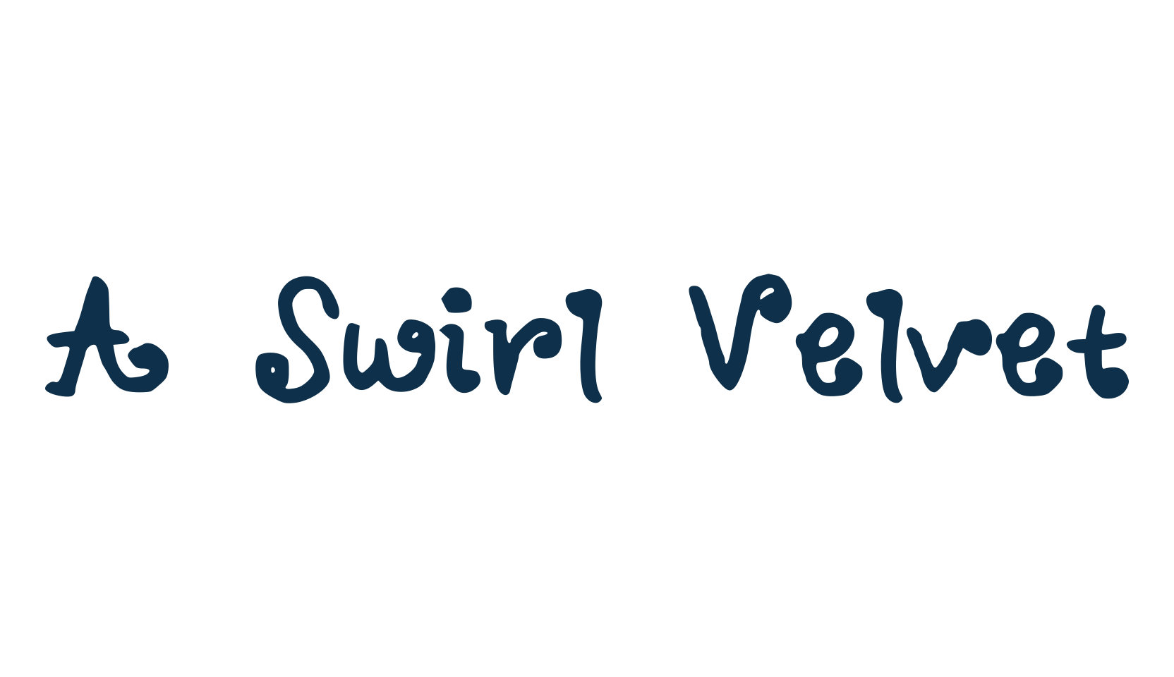 A Swirl Velvet, fancy curly decorative font preview