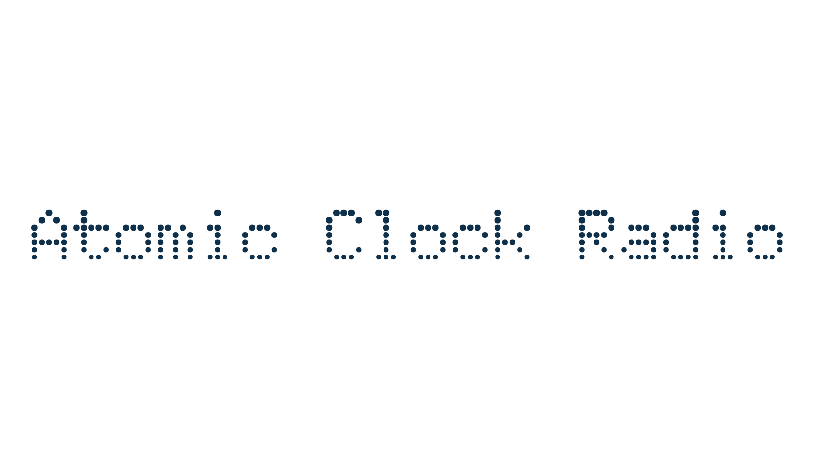 Atomic Clock Radio, techno lcd sci-fi font preview