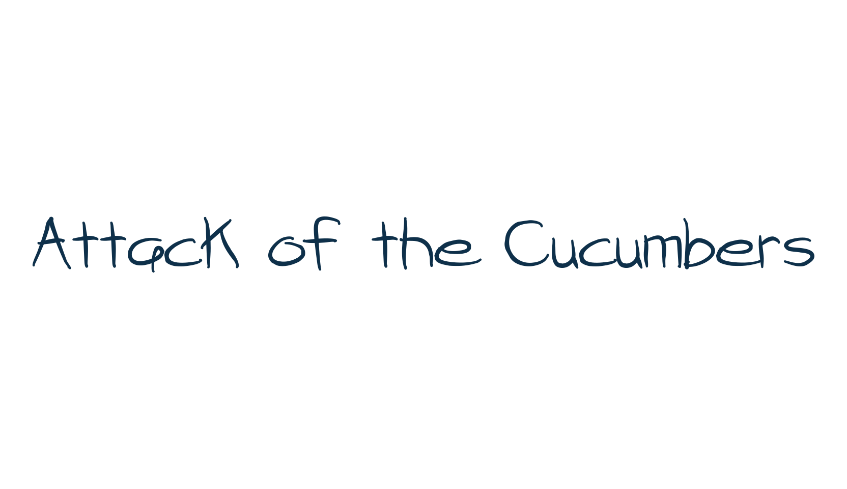 Attack of the Cucumbers, script handwritten fancy decorative calligraphy font preview