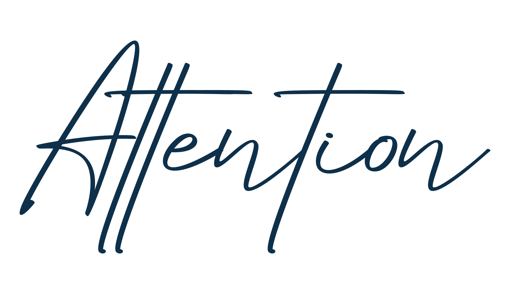 Attention, script handwritten fancy decorative calligraphy font preview