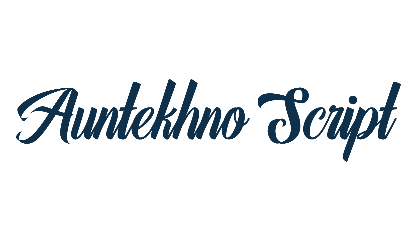 Auntekhno Script, fancy various decorative script calligraphy font preview
