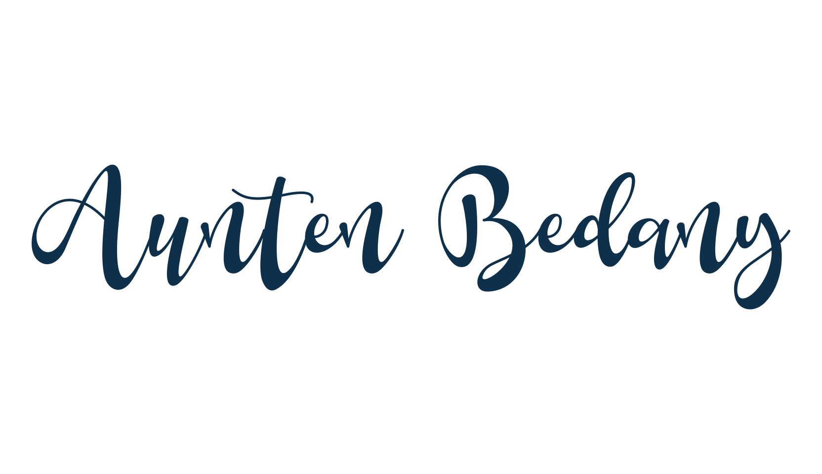 Aunten Bedany, calligraphy font preview