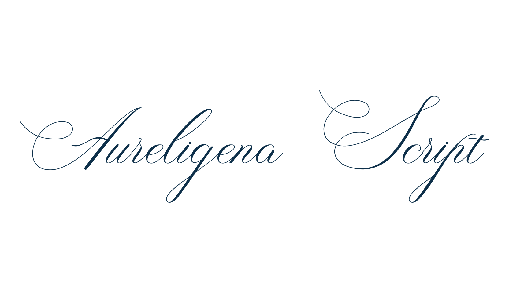 Aureligena Script, script calligraphy fancy decorative font preview