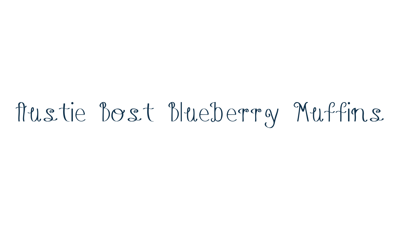 Austie Bost Blueberry Muffins, fancy curly decorative font preview